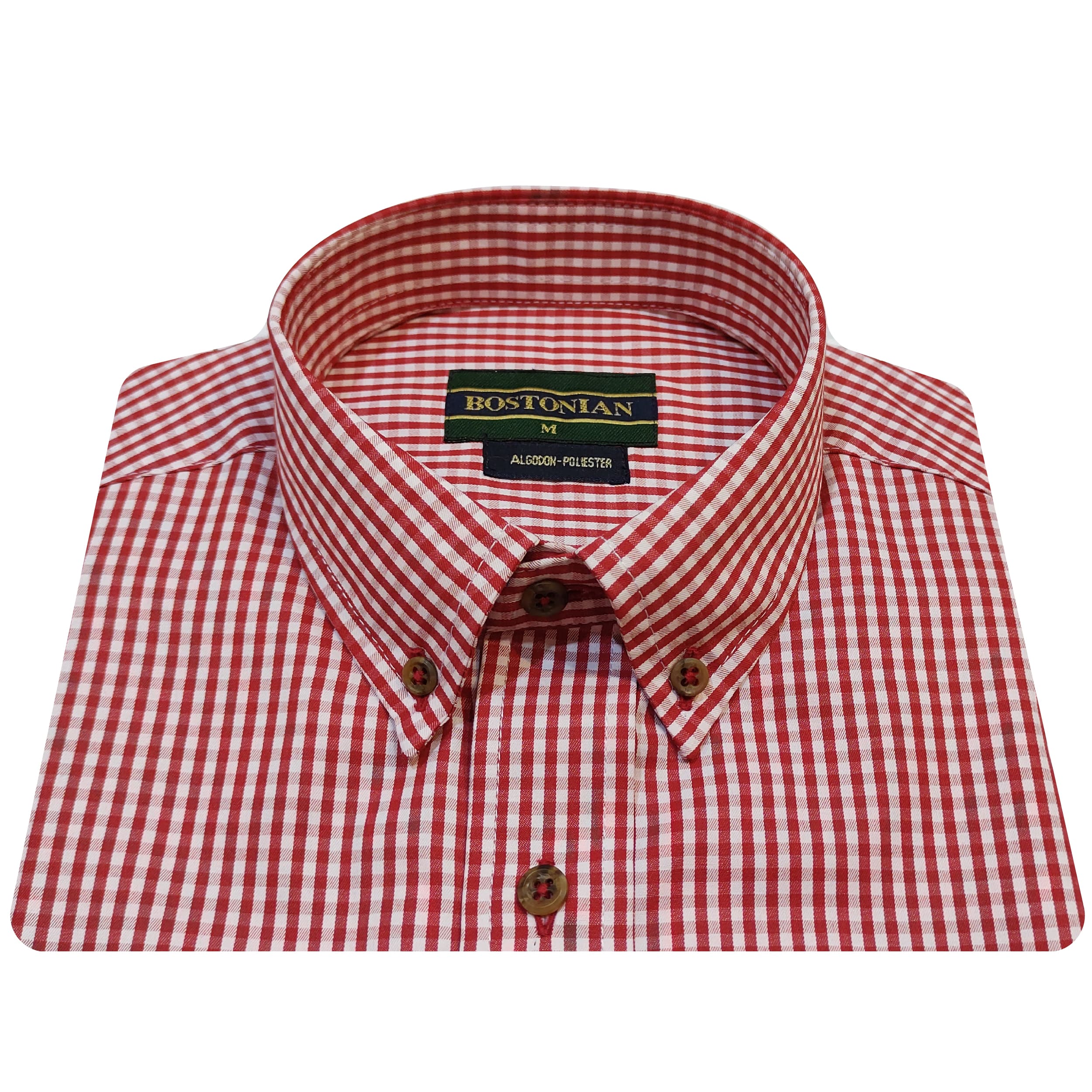 Camisa Hombre Cuadros Rojo, Marino y Blanco British Cotton